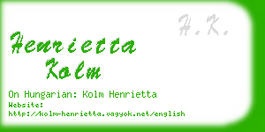 henrietta kolm business card